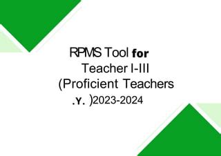 rpms tool 2023 to 2024 ppt|Multi.